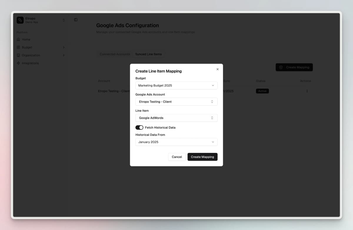 Google Ads integration preview